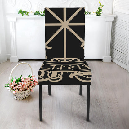 Viking Vegvisir Print Dining Chair Slipcover