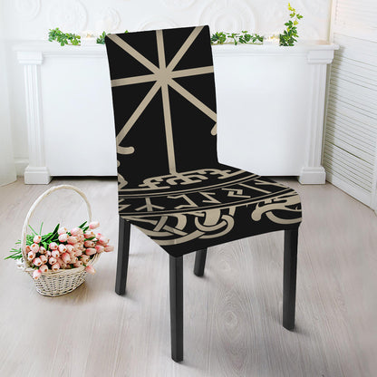 Viking Vegvisir Print Dining Chair Slipcover