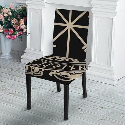 Viking Vegvisir Print Dining Chair Slipcover