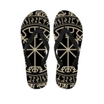 Viking Vegvisir Print Flip Flops