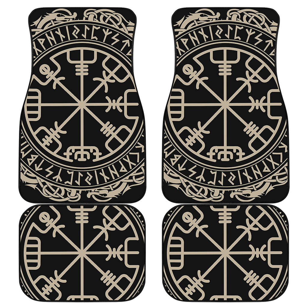 Viking Vegvisir Print Front and Back Car Floor Mats
