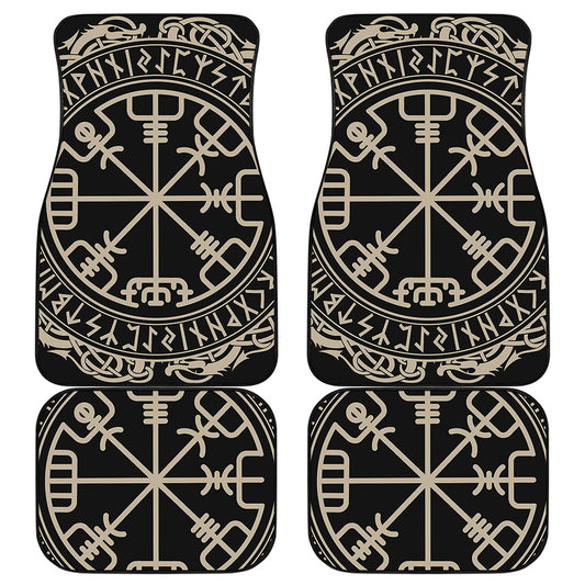 Viking Vegvisir Print Front and Back Car Floor Mats