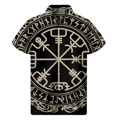 Viking Vegvisir Print Men's Short Sleeve Shirt
