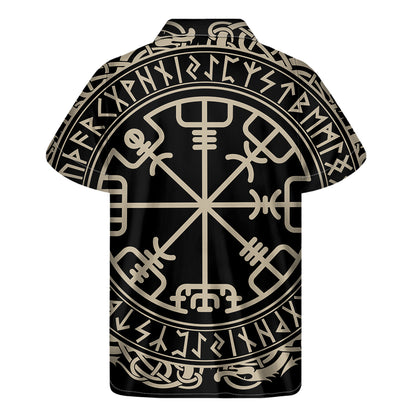 Viking Vegvisir Print Men's Short Sleeve Shirt