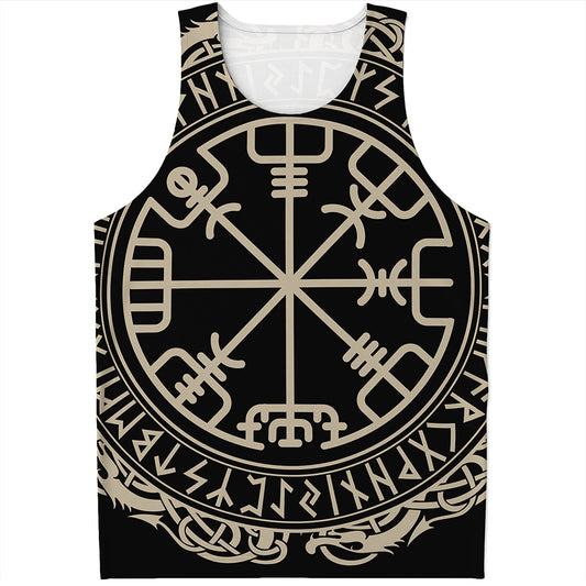 Viking Vegvisir Print Men's Tank Top