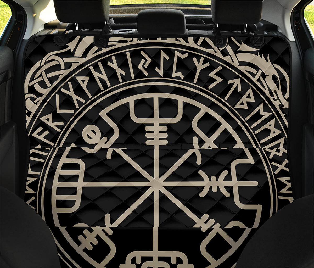 Viking Vegvisir Print Pet Car Back Seat Cover