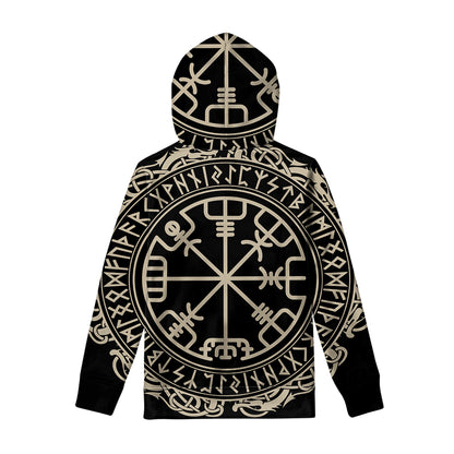 Viking Vegvisir Print Pullover Hoodie