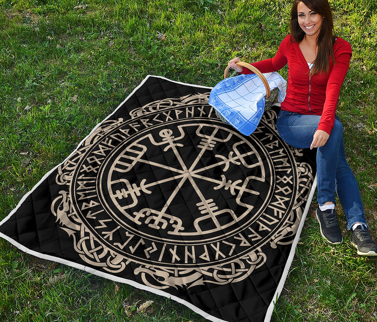 Viking Vegvisir Print Quilt