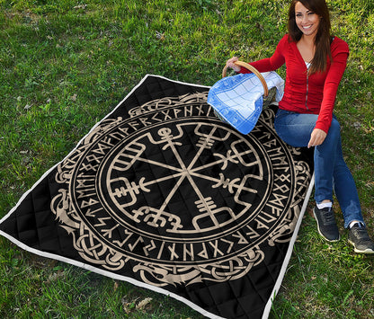 Viking Vegvisir Print Quilt