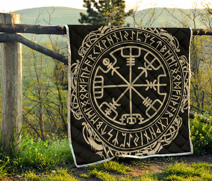 Viking Vegvisir Print Quilt