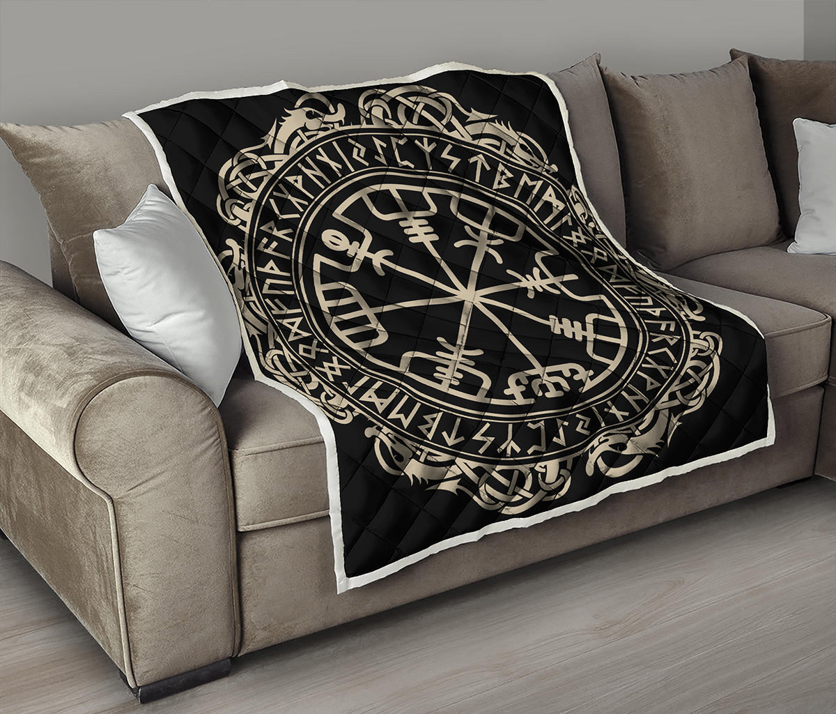 Viking Vegvisir Print Quilt
