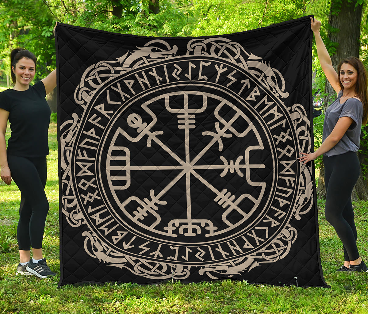Viking Vegvisir Print Quilt