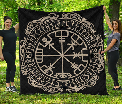 Viking Vegvisir Print Quilt
