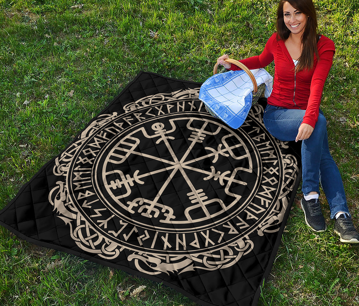 Viking Vegvisir Print Quilt