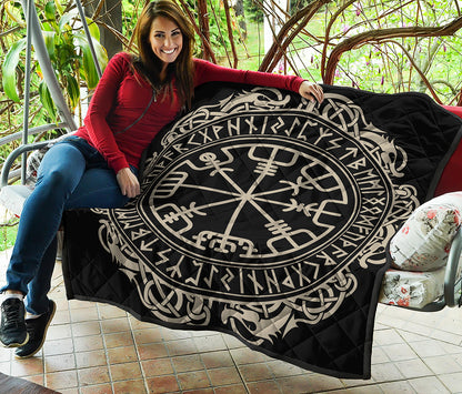 Viking Vegvisir Print Quilt