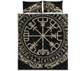 Viking Vegvisir Print Quilt Bed Set