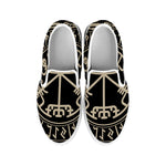 Viking Vegvisir Print White Slip On Shoes