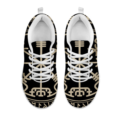 Viking Vegvisir Print White Sneakers
