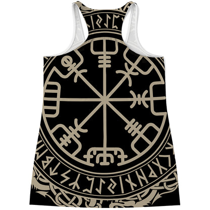 Viking Vegvisir Print Women's Racerback Tank Top