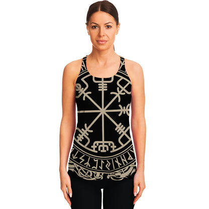 Viking Vegvisir Print Women's Racerback Tank Top