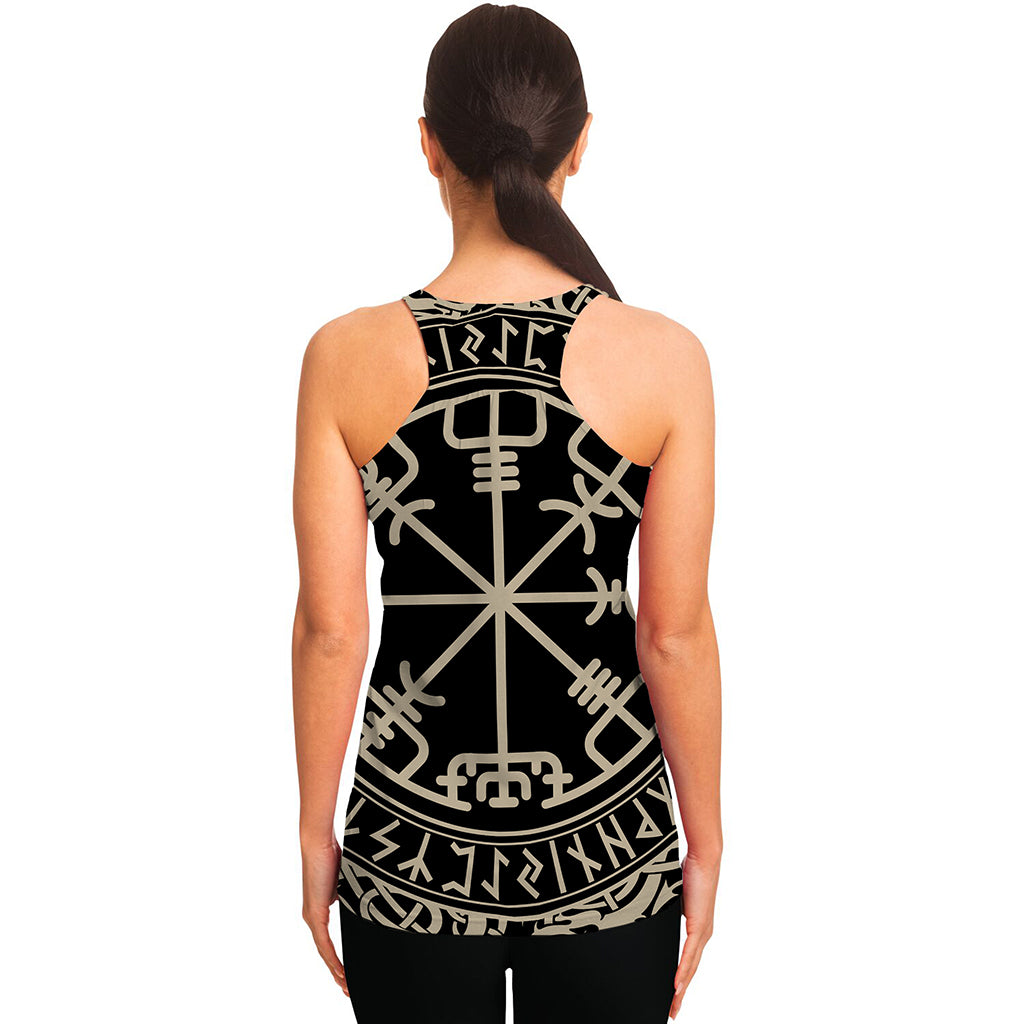 Viking Vegvisir Print Women's Racerback Tank Top