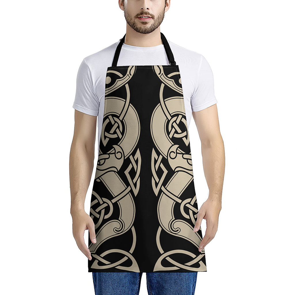 Viking Wolves Symbol Print Apron