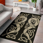 Viking Wolves Symbol Print Area Rug