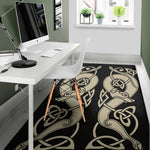 Viking Wolves Symbol Print Area Rug