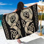 Viking Wolves Symbol Print Beach Sarong Wrap