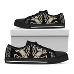 Viking Wolves Symbol Print Black Low Top Shoes