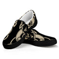 Viking Wolves Symbol Print Black Slip On Sneakers