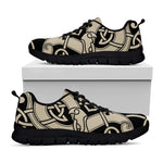 Viking Wolves Symbol Print Black Sneakers