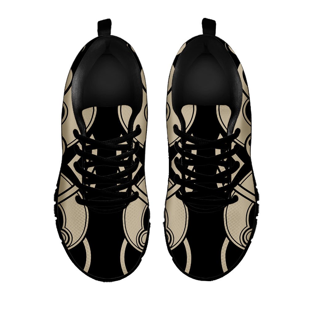 Viking Wolves Symbol Print Black Sneakers
