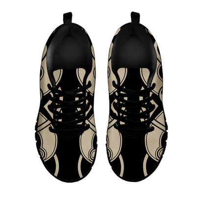Viking Wolves Symbol Print Black Sneakers