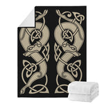 Viking Wolves Symbol Print Blanket