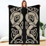 Viking Wolves Symbol Print Blanket