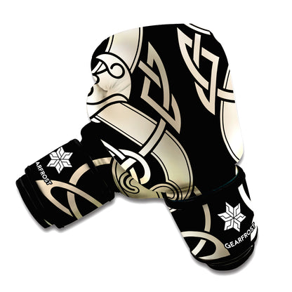 Viking Wolves Symbol Print Boxing Gloves