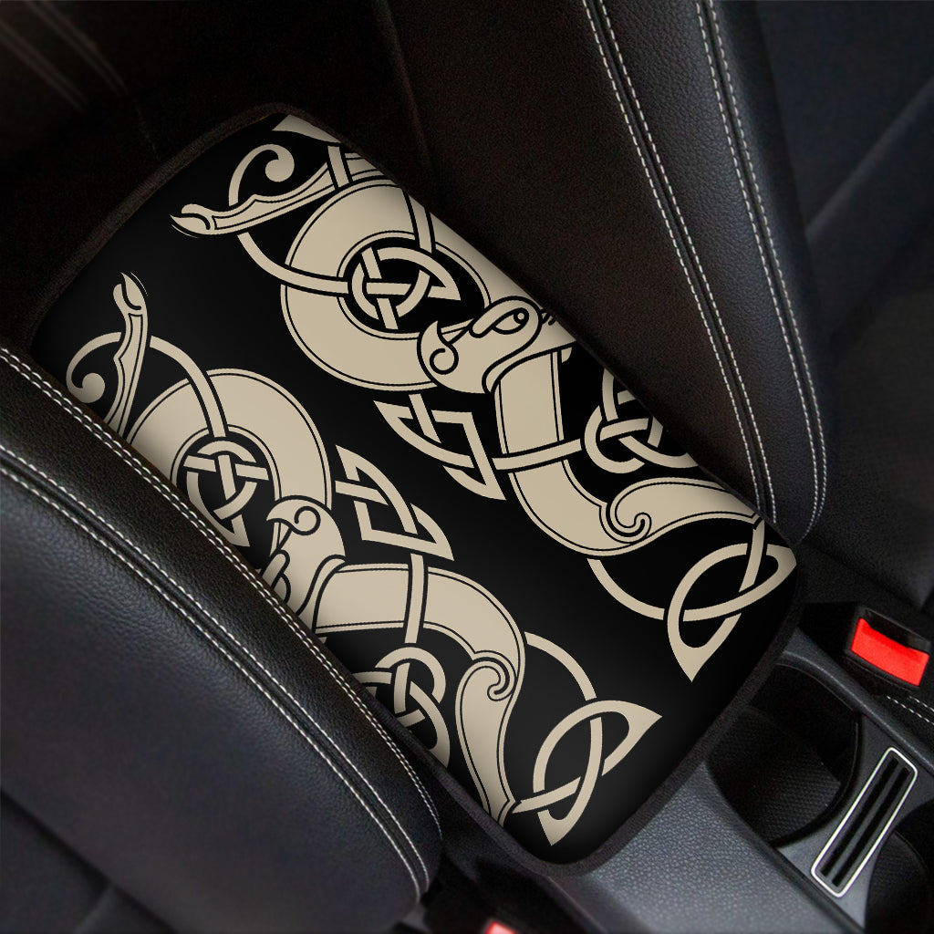 Viking Wolves Symbol Print Car Center Console Cover
