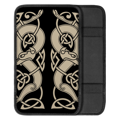 Viking Wolves Symbol Print Car Center Console Cover