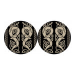 Viking Wolves Symbol Print Car Coasters