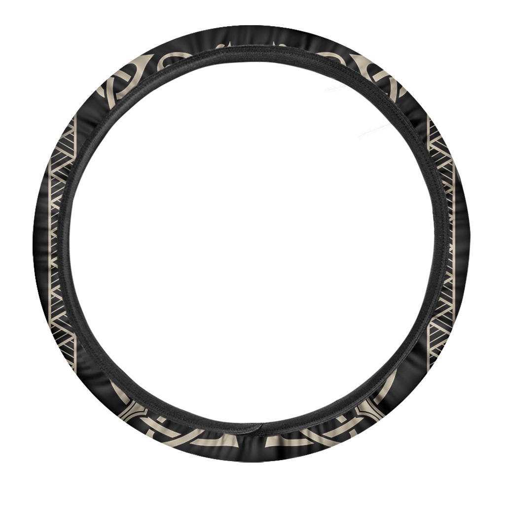 Viking Wolves Symbol Print Car Steering Wheel Cover
