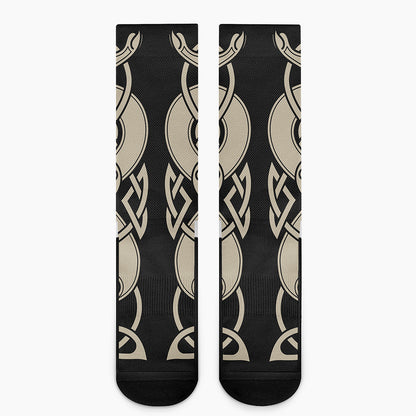 Viking Wolves Symbol Print Crew Socks
