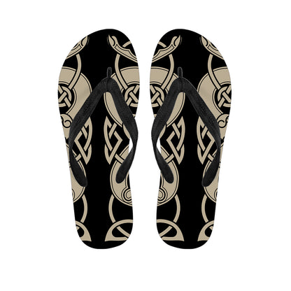 Viking Wolves Symbol Print Flip Flops
