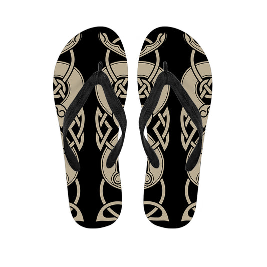 Viking Wolves Symbol Print Flip Flops