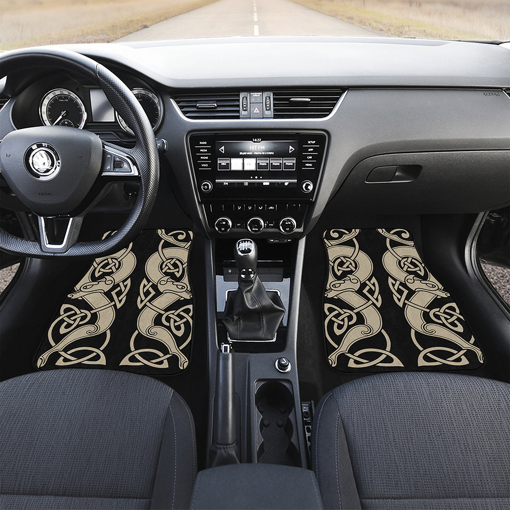 Viking Wolves Symbol Print Front and Back Car Floor Mats