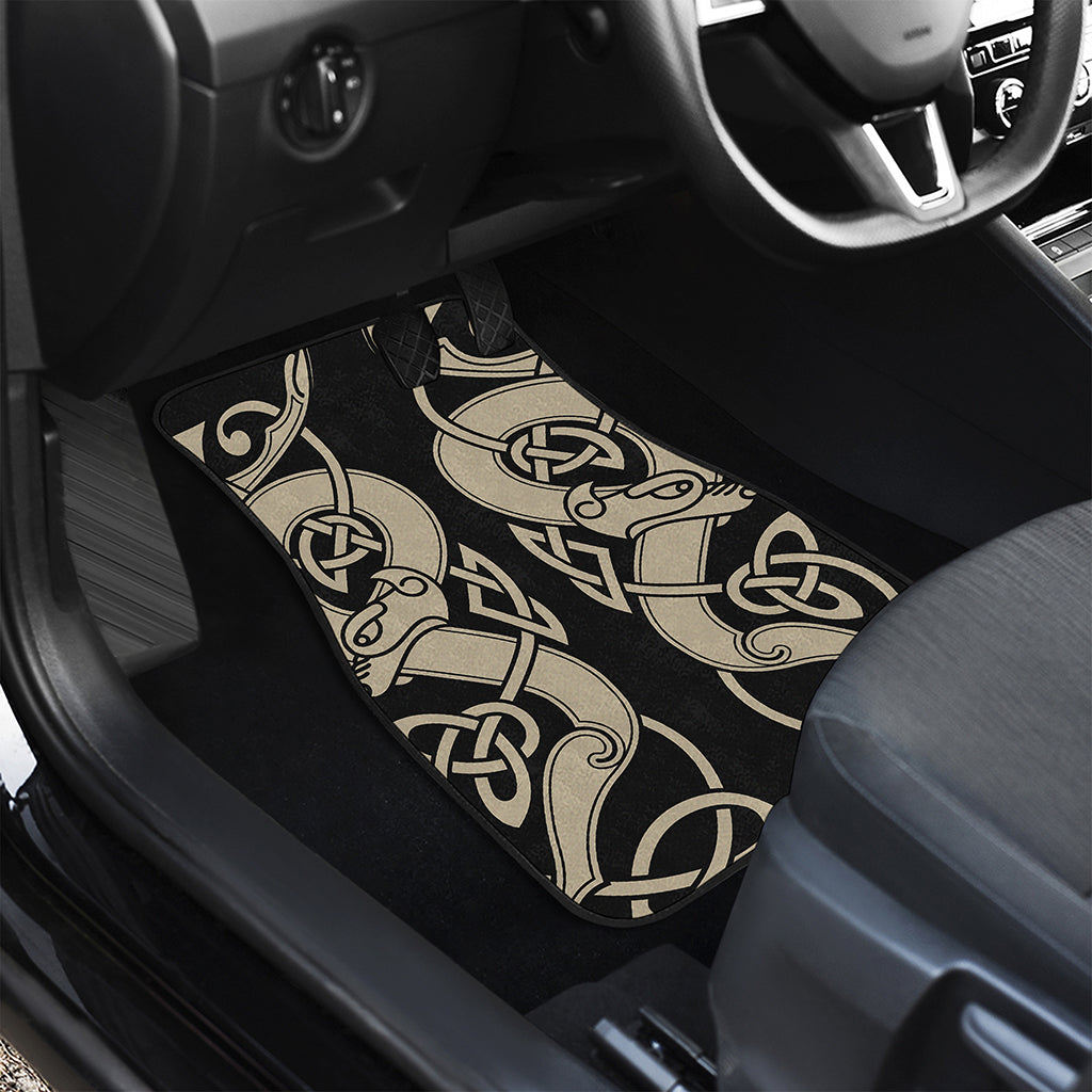 Viking Wolves Symbol Print Front and Back Car Floor Mats
