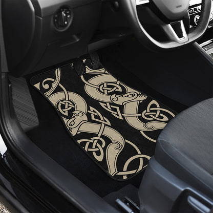 Viking Wolves Symbol Print Front and Back Car Floor Mats