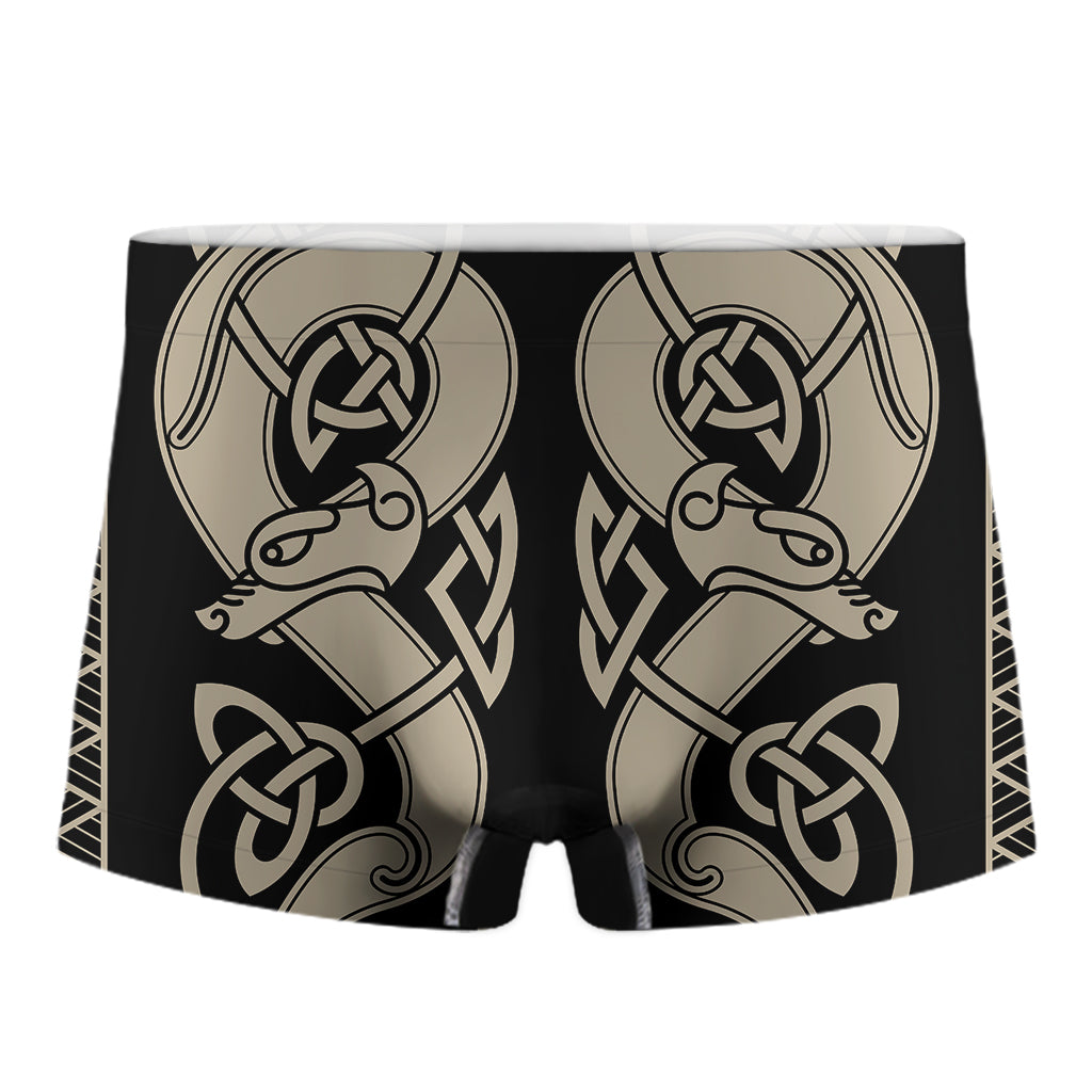 Viking Wolves Symbol Print Men's Boxer Briefs