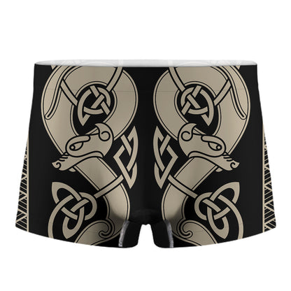 Viking Wolves Symbol Print Men's Boxer Briefs