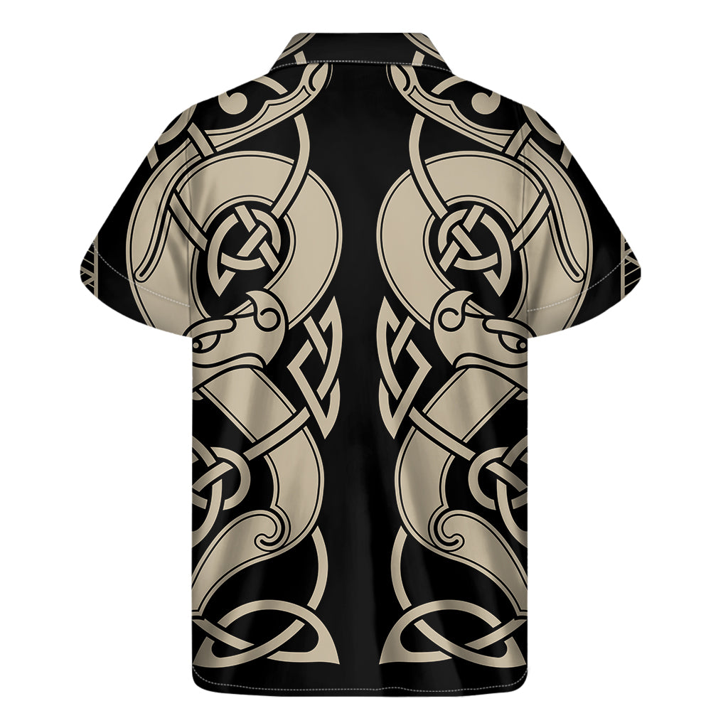 Viking Wolves Symbol Print Men's Short Sleeve Shirt